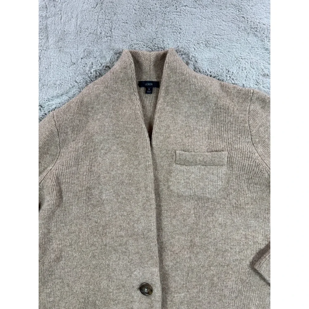 J. Crew Knit Cardigan Cocoon Sweater Blazer Tan Women S MerinoWool Winter Jacket